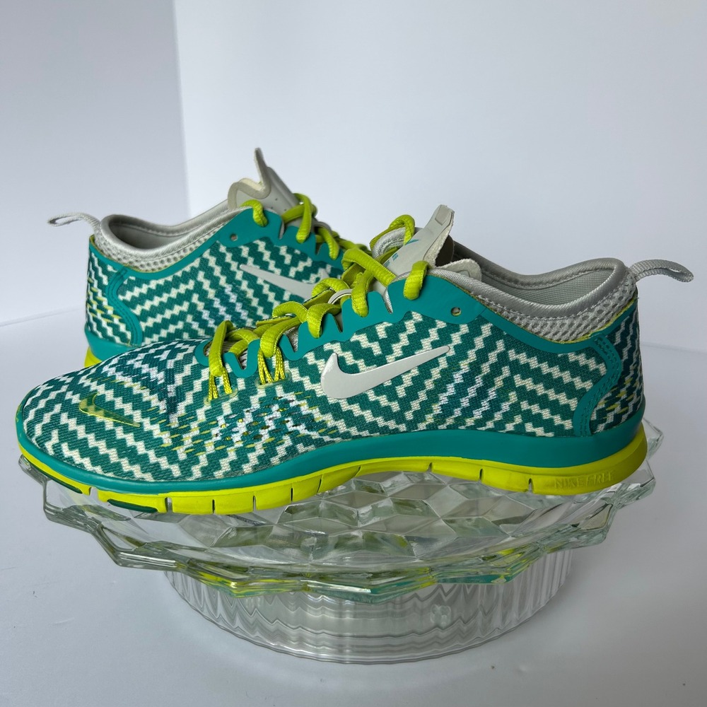 Nike Free TR Fit 4‎ Training Running Shoes Green White Neon Yellow Women's 7.5